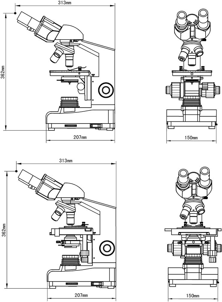 Video Microscope JPL135 Dimension
