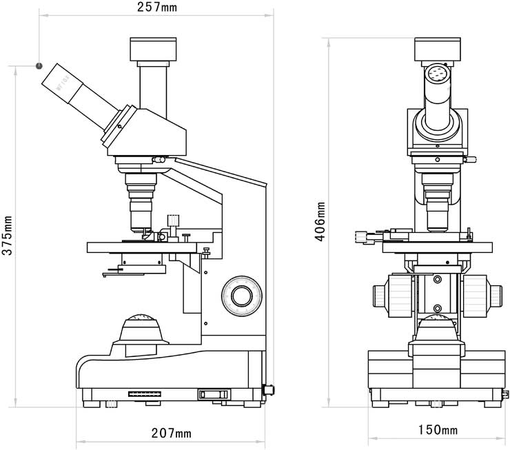 Video Microscope MC-1080 Dimension