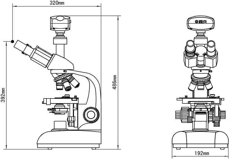 Video Microscope MC-1650 Dimension